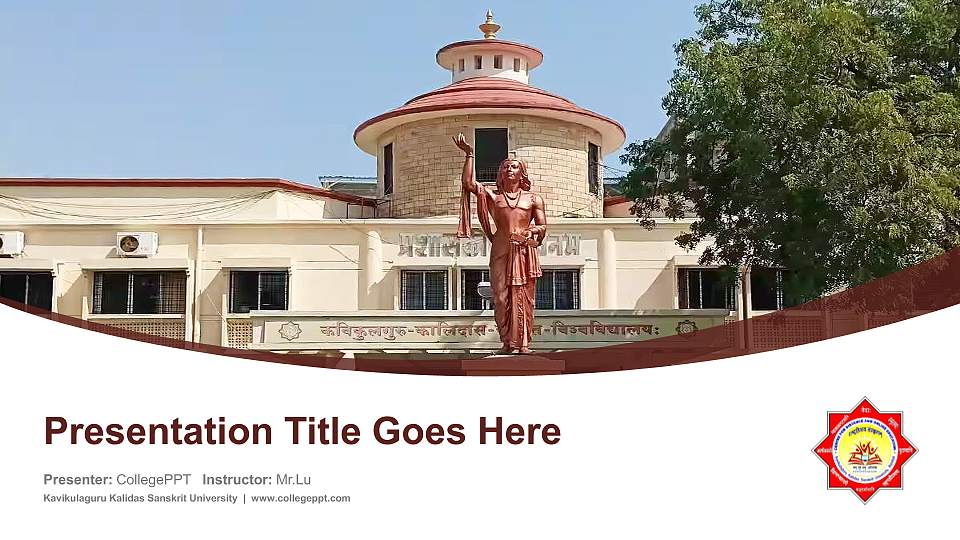 Kavikulaguru Kalidas Sanskrit University Course/Courseware Creation PPT Template16:9 ratio PPT effect preview image