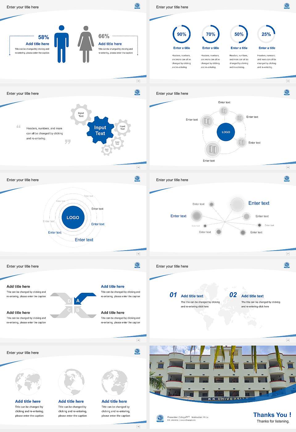 K.K. University Course/Courseware Creation PPT Template16:9 ratio PPT effect preview image4