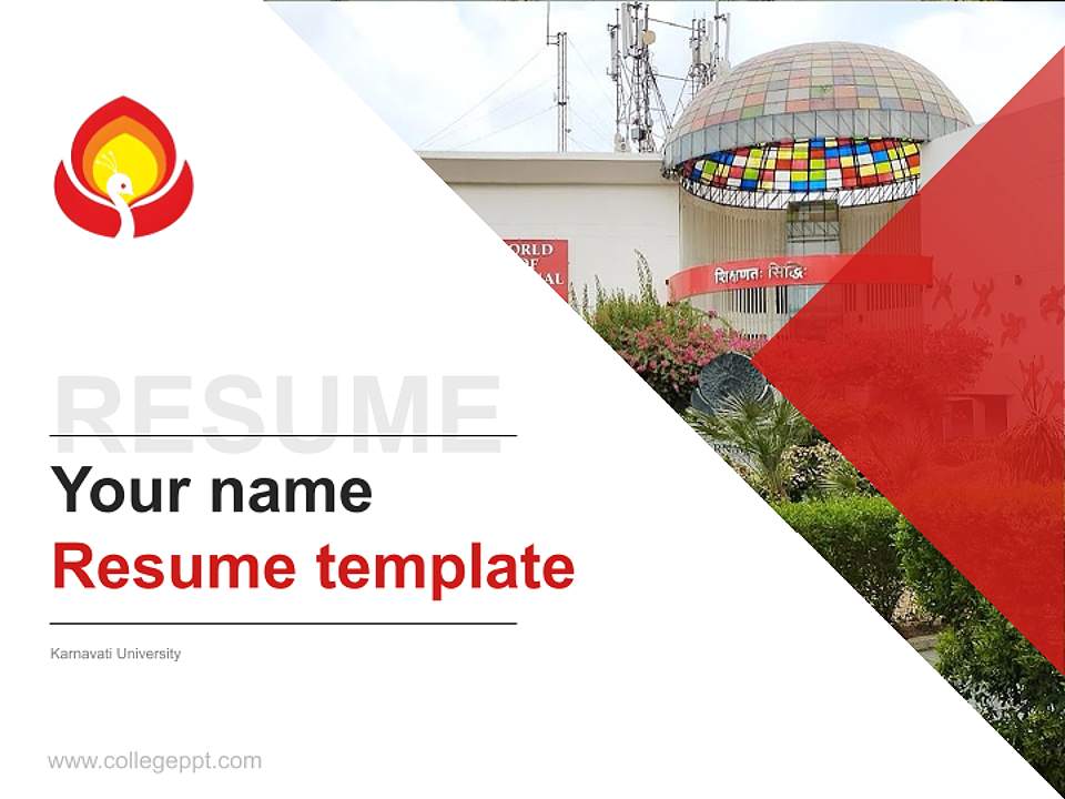 Karnavati University Resume PPT Template4:3 ratio PPT effect preview image5