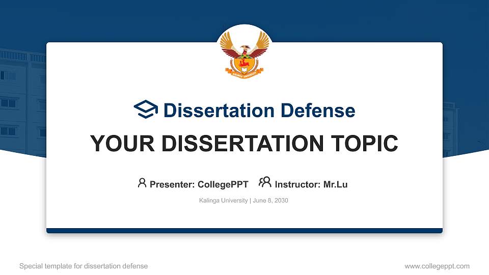 Kalinga University Graduation Thesis Defense PPT Template16:9 ratio PPT effect preview image