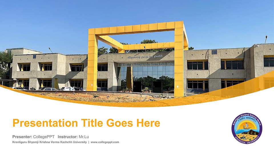 Krantiguru Shyamji Krishna Verma Kachchh University Course/Courseware Creation PPT Template16:9 ratio PPT effect preview image