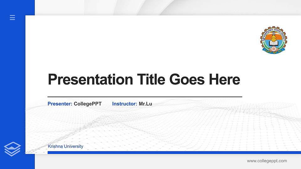 Krishna University Thesis Proposal/Graduation Defense PPT Template16:9 ratio PPT effect preview image