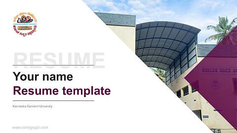 Karnataka Samskrit University Resume PPT Template