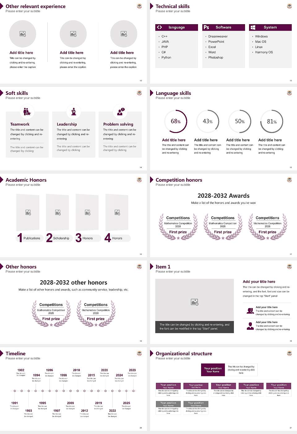 Karnataka Samskrit University Resume PPT Template16:9 ratio PPT effect preview image3