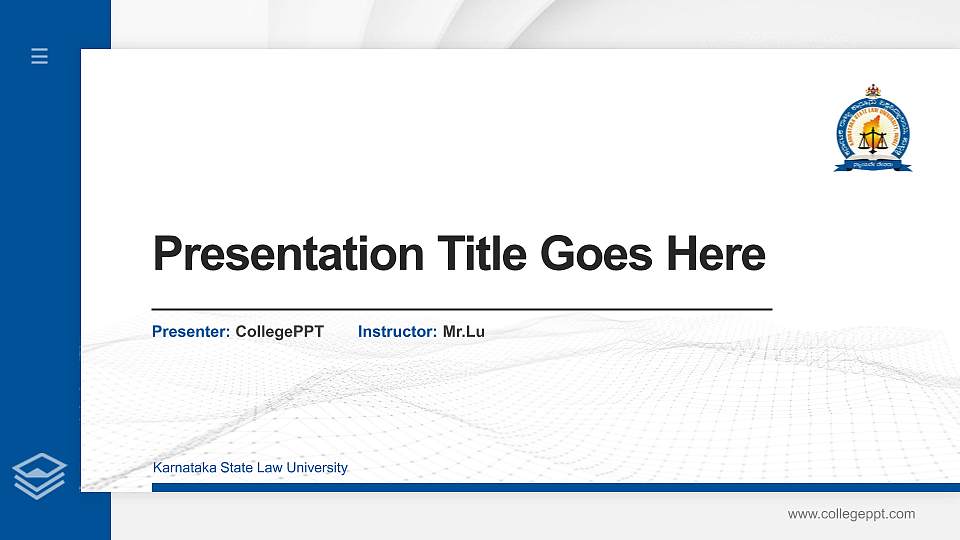 Karnataka State Law University Thesis Proposal/Graduation Defense PPT Template16:9 ratio PPT effect preview image
