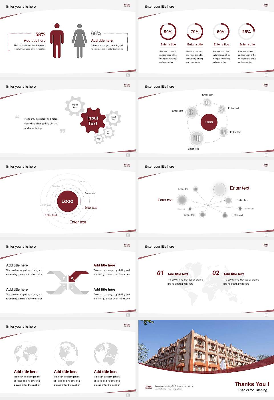 Lords University Course/Courseware Creation PPT Template16:9 ratio PPT effect preview image4