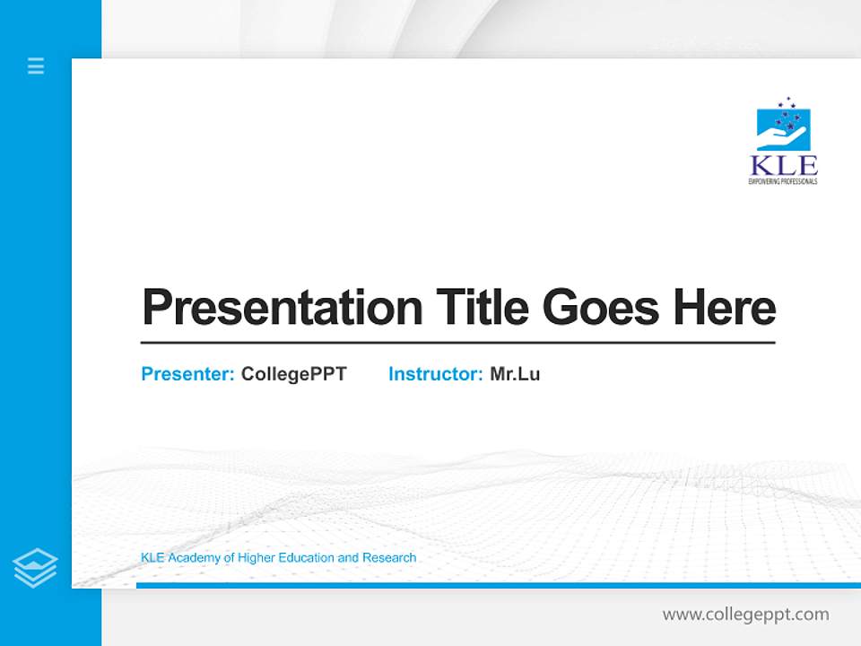KLE Academy of Higher Education and Research Thesis Proposal/Graduation Defense PPT Template4:3 ratio PPT effect preview image5