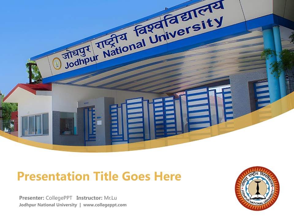 Jodhpur National University Course/Courseware Creation PPT Template4:3 ratio PPT effect preview image5