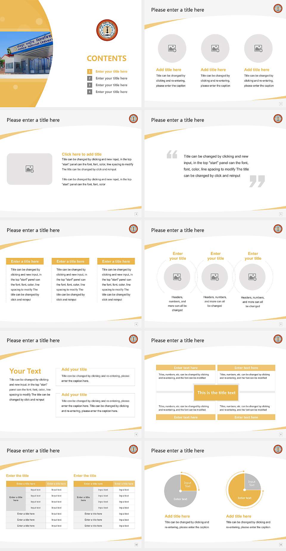 Jodhpur National University Course/Courseware Creation PPT Template4:3 ratio PPT effect preview image2