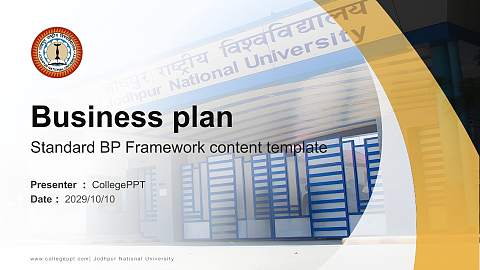 Jodhpur National University Competition/Entrepreneurship Contest PPT Template