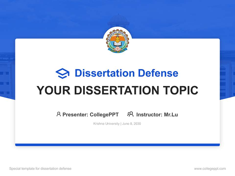 Krishna University Graduation Thesis Defense PPT Template4:3 ratio PPT effect preview image7