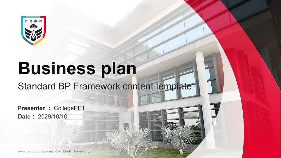 K.K. Modi University Competition/Entrepreneurship Contest PPT Template16:9 ratio PPT effect preview image