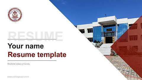 Khallikote Unitary University Resume PPT Template