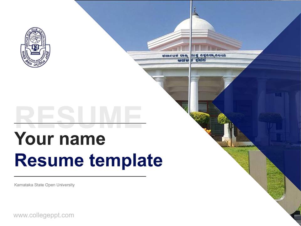 Karnataka State Open University Resume PPT Template4:3 ratio PPT effect preview image5