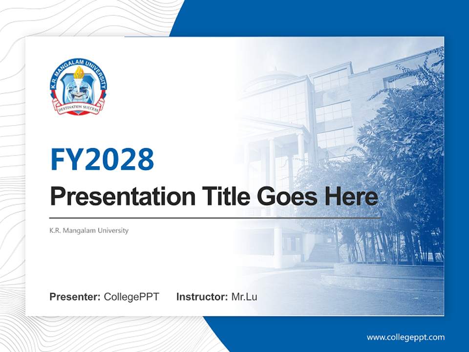 K.R. Mangalam University Academic Presentation/Research Findings Report PPT Template4:3 ratio PPT effect preview image5