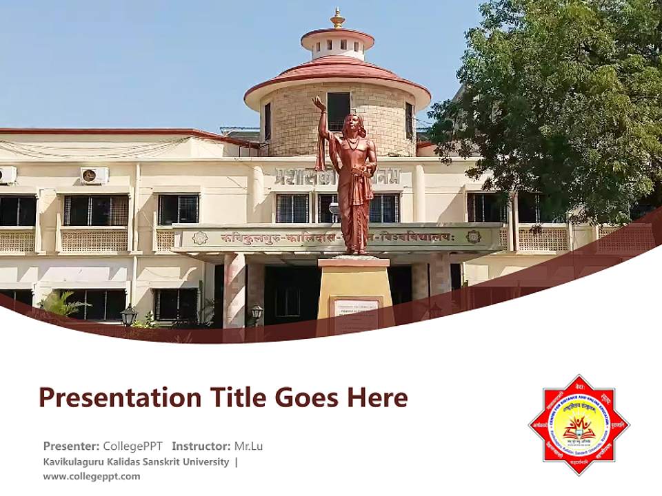 Kavikulaguru Kalidas Sanskrit University Course/Courseware Creation PPT Template4:3 ratio PPT effect preview image5