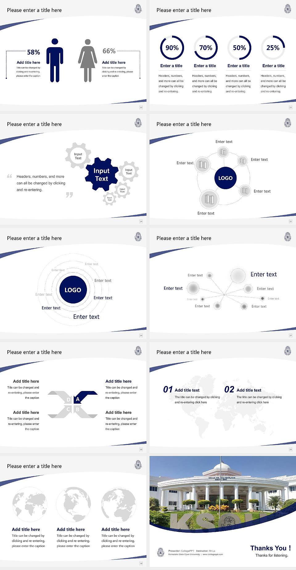 Karnataka State Open University Course/Courseware Creation PPT Template4:3 ratio PPT effect preview image4