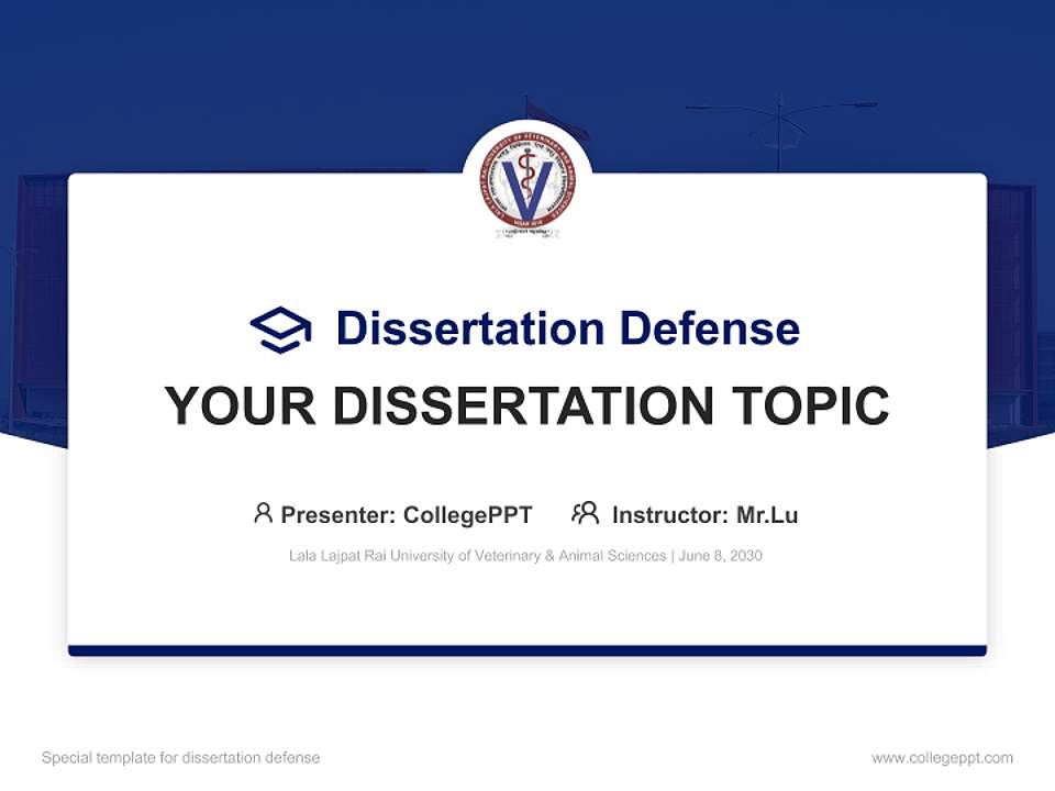 Lala Lajpat Rai University of Veterinary & Animal Sciences Graduation Thesis Defense PPT Template4:3 ratio PPT effect preview image7