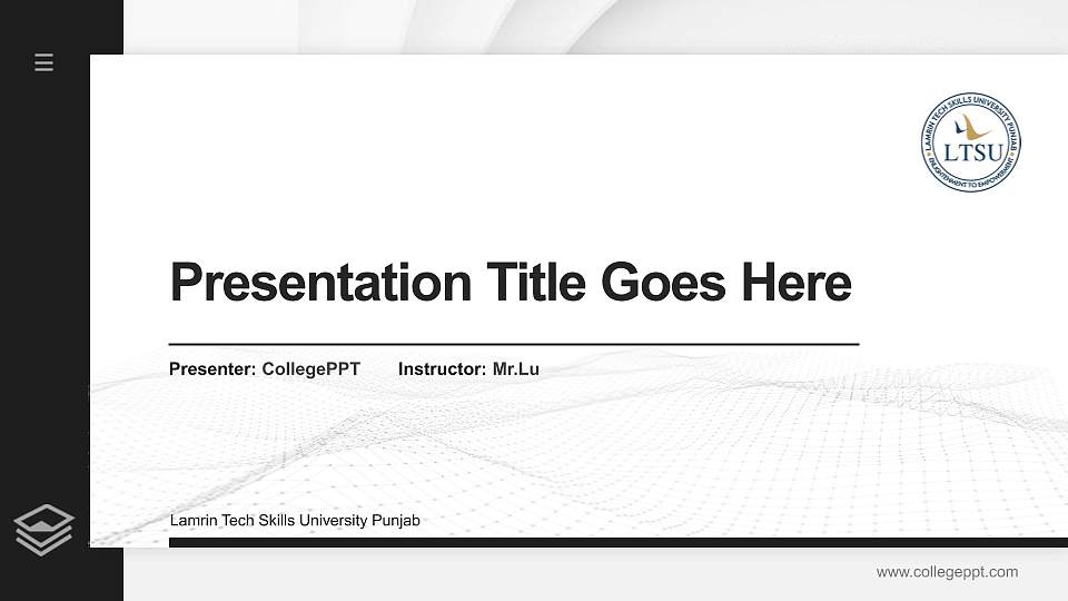 Lamrin Tech Skills University Punjab Thesis Proposal/Graduation Defense PPT Template16:9 ratio PPT effect preview image