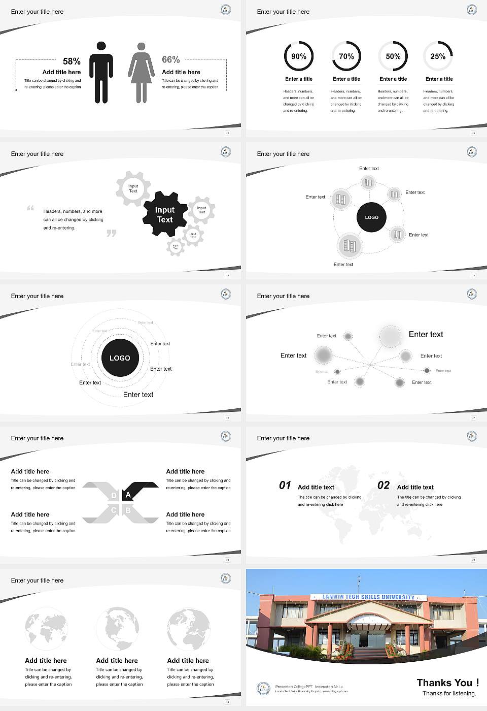 Lamrin Tech Skills University Punjab Course/Courseware Creation PPT Template16:9 ratio PPT effect preview image4