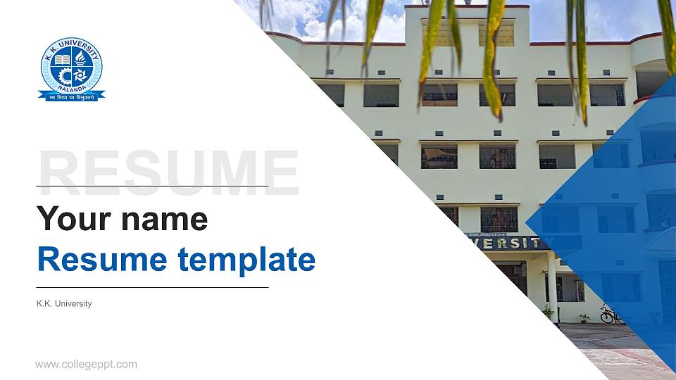 K.K. University Resume PPT Template16:9 ratio PPT effect preview image