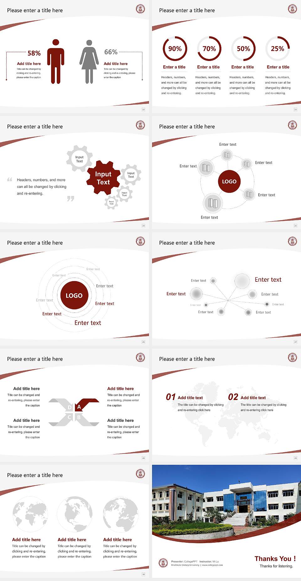 Khallikote Unitary University Course/Courseware Creation PPT Template4:3 ratio PPT effect preview image4