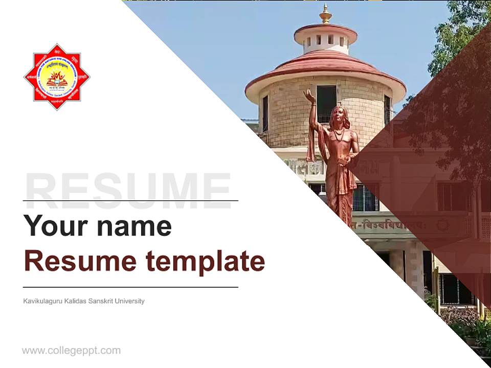 Kavikulaguru Kalidas Sanskrit University Resume PPT Template4:3 ratio PPT effect preview image5