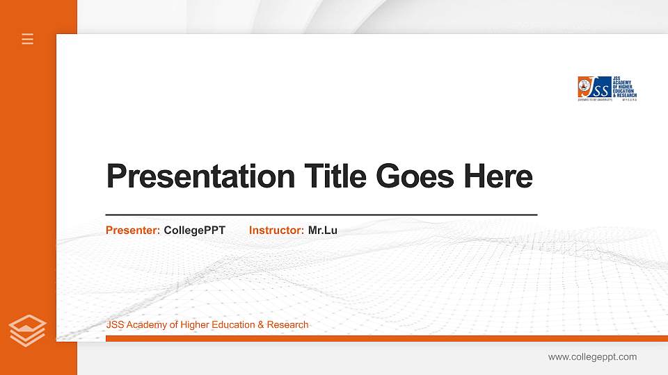 JSS Academy of Higher Education & Research Thesis Proposal/Graduation Defense PPT Template16:9 ratio PPT effect preview image