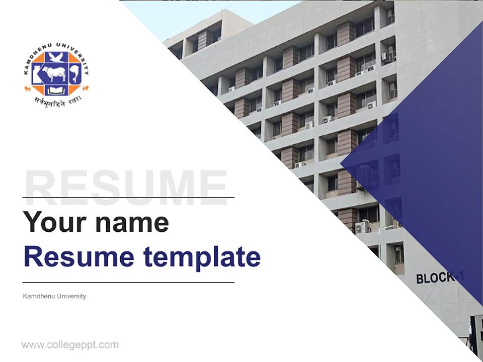 Kamdhenu University Resume PPT Template4:3 ratio PPT effect preview image5