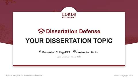 Lords University Graduation Thesis Defense PPT Template