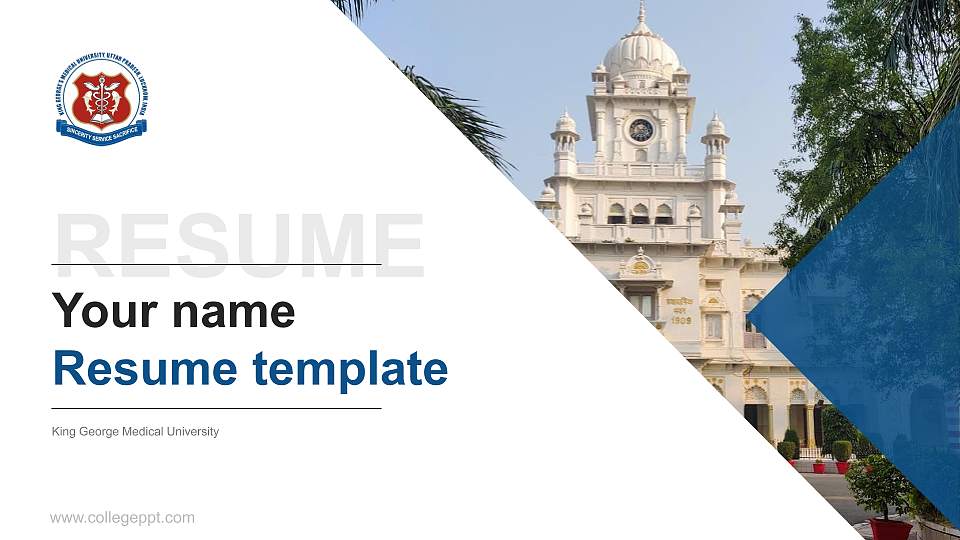 King George Medical University Resume PPT Template16:9 ratio PPT effect preview image