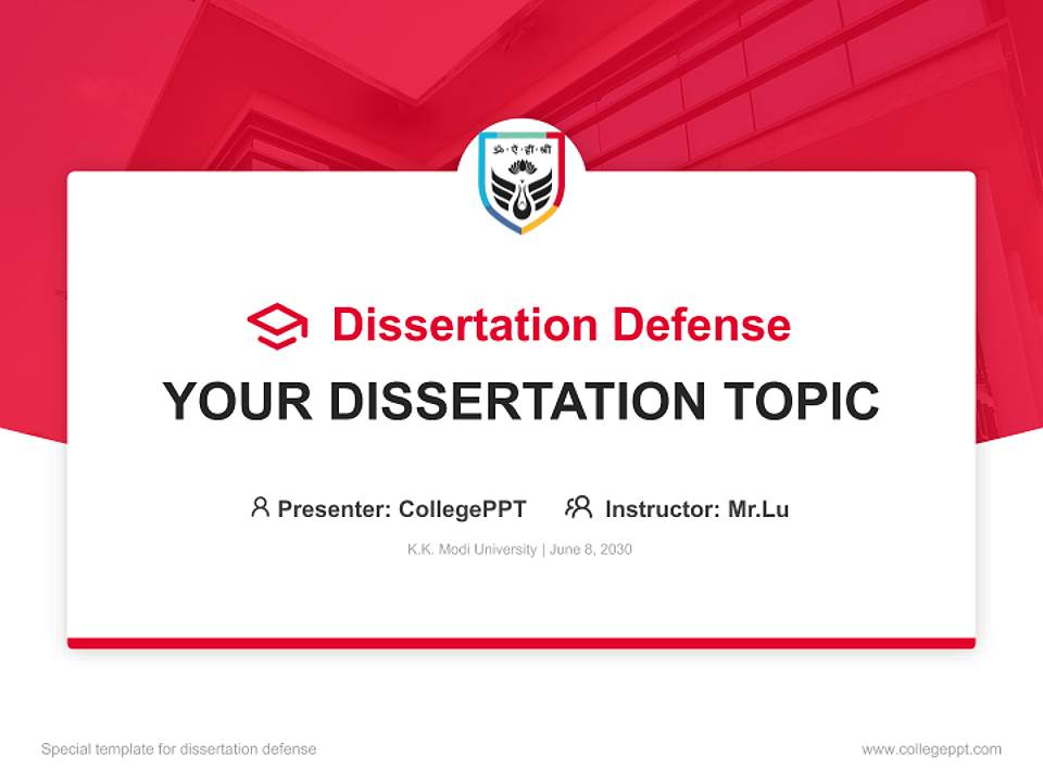 K.K. Modi University Graduation Thesis Defense PPT Template4:3 ratio PPT effect preview image7