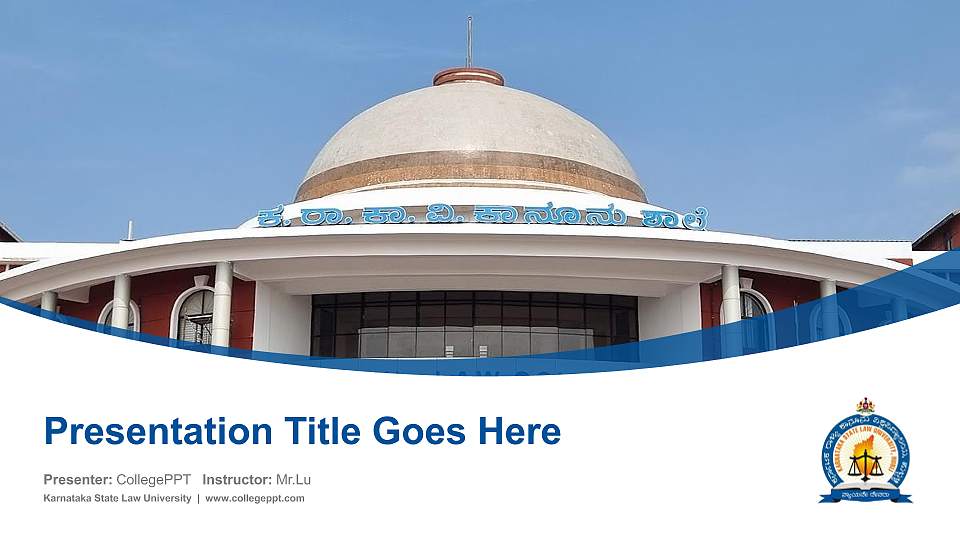 Karnataka State Law University Course/Courseware Creation PPT Template16:9 ratio PPT effect preview image