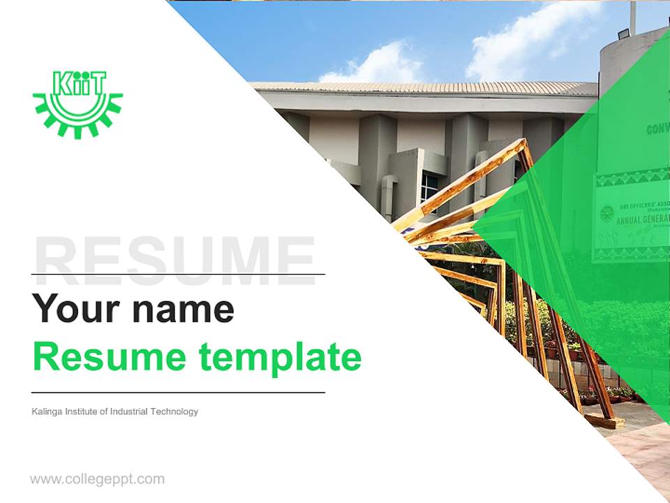 Kalinga Institute of Industrial Technology Resume PPT Template4:3 ratio PPT effect preview image5