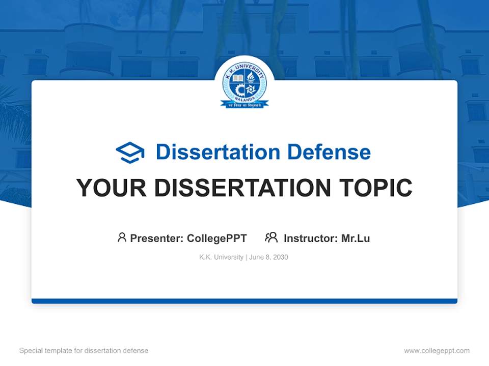 K.K. University Graduation Thesis Defense PPT Template4:3 ratio PPT effect preview image7
