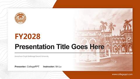 Kameshwar Singh Darbhanga Sanskrit University Academic Presentation/Research Findings Report PPT Template