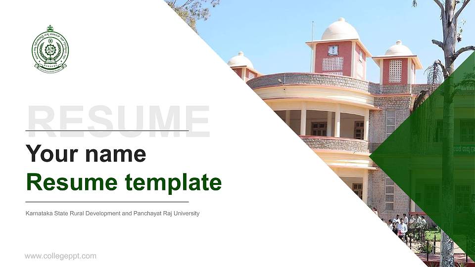 Karnataka State Rural Development and Panchayat Raj University Resume PPT Template16:9 ratio PPT effect preview image