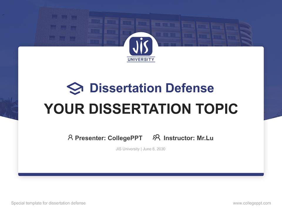JIS University Graduation Thesis Defense PPT Template4:3 ratio PPT effect preview image7