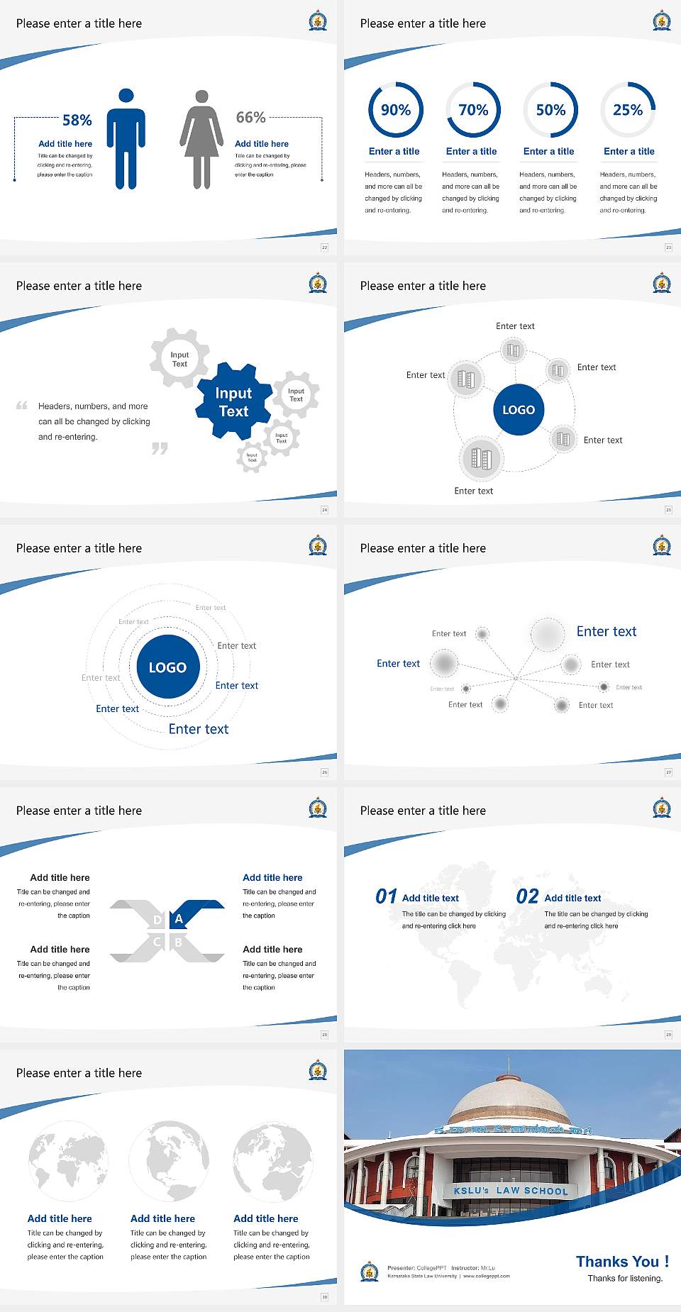 Karnataka State Law University Course/Courseware Creation PPT Template4:3 ratio PPT effect preview image4