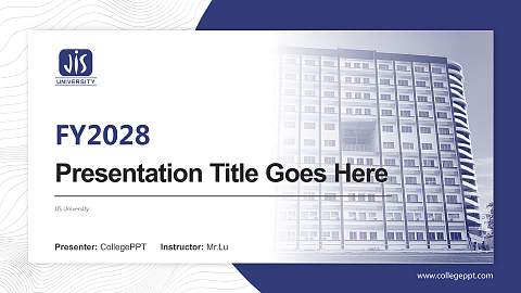 JIS University Academic Presentation/Research Findings Report PPT Template