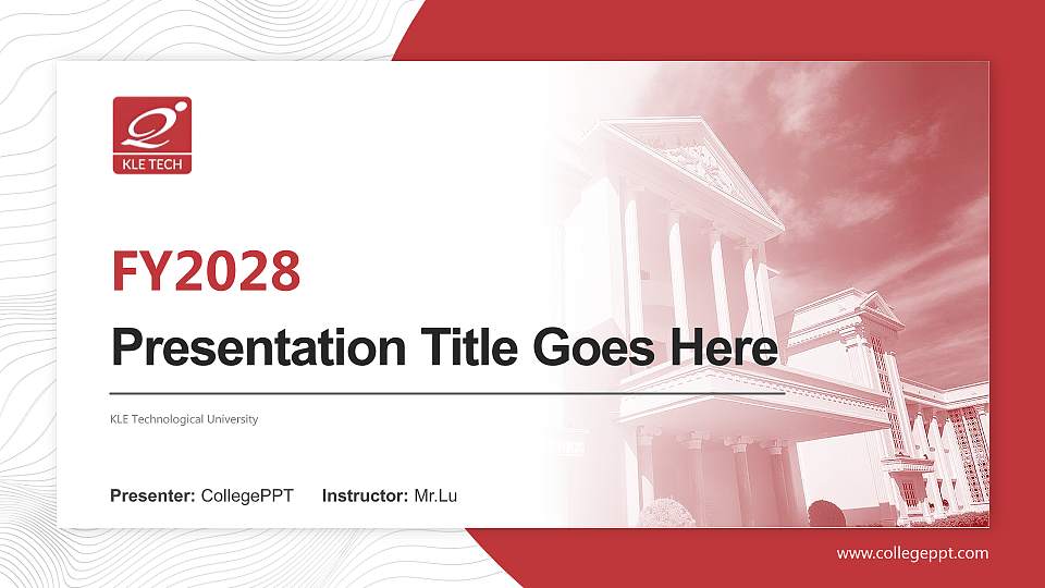 KLE Technological University Academic Presentation/Research Findings Report PPT Template16:9 ratio PPT effect preview image