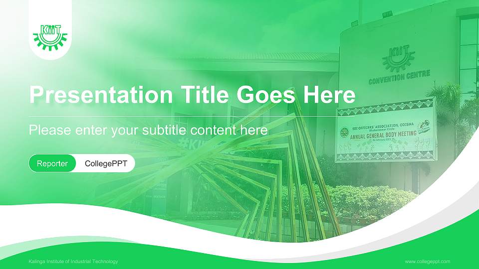 Kalinga Institute of Industrial Technology Lecture Sharing and Networking Event PPT Template16:9 ratio PPT effect preview image