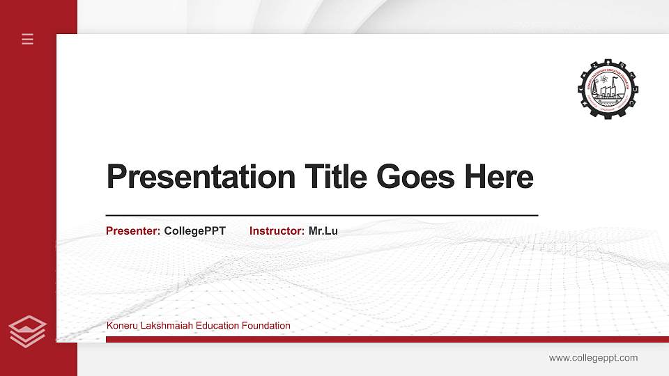 Koneru Lakshmaiah Education Foundation Thesis Proposal/Graduation Defense PPT Template16:9 ratio PPT effect preview image