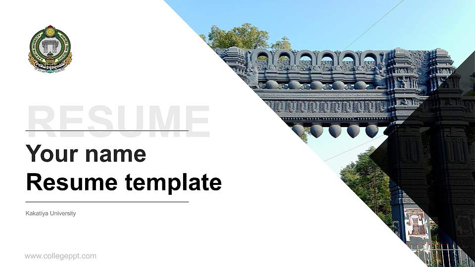 Kakatiya University Resume PPT Template16:9 ratio PPT effect preview image