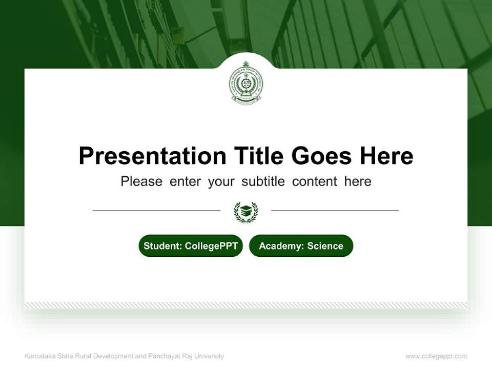 Karnataka State Rural Development and Panchayat Raj University National Scholarship Defense PPT Template4:3 ratio PPT effect preview image4
