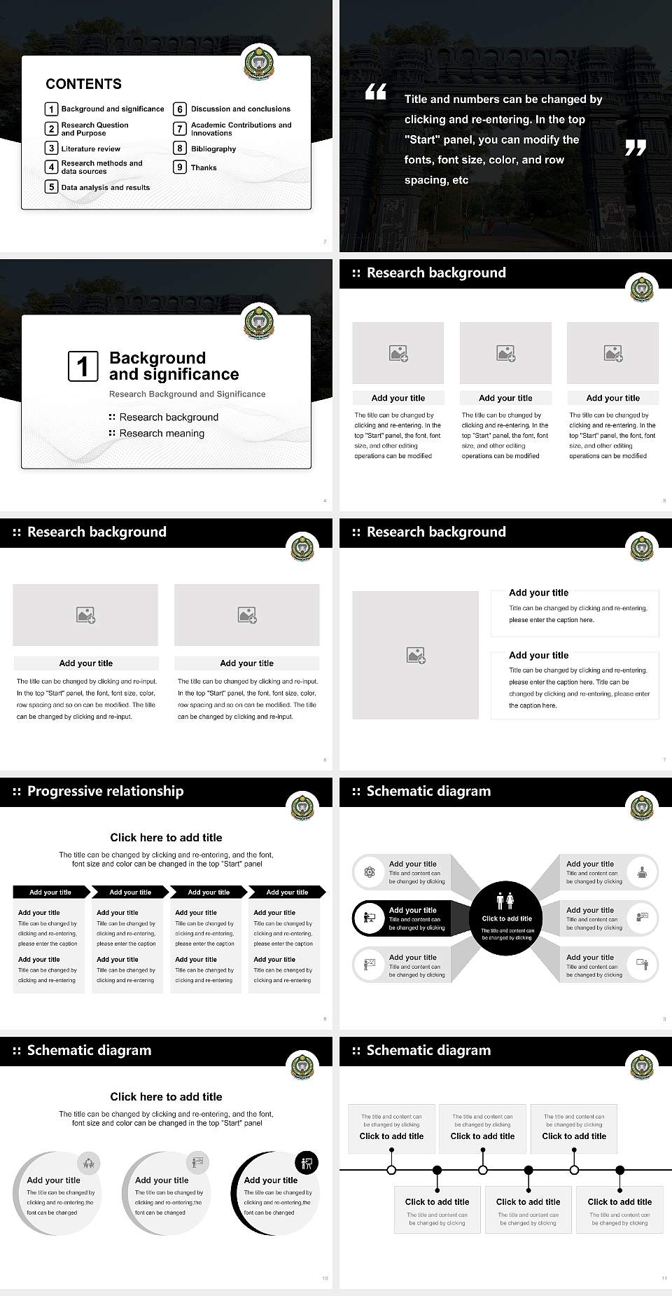 Kakatiya University Graduation Thesis Defense PPT Template4:3 ratio PPT effect preview image2