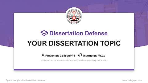 Kushabhau Thakre Patrakarita Avam Jansanchar Vishwavidyalaya Graduation Thesis Defense PPT Template