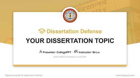 Jodhpur National University Graduation Thesis Defense PPT Template