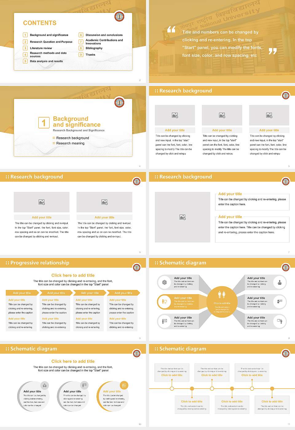 Jodhpur National University Graduation Thesis Defense PPT Template16:9 ratio PPT effect preview image2