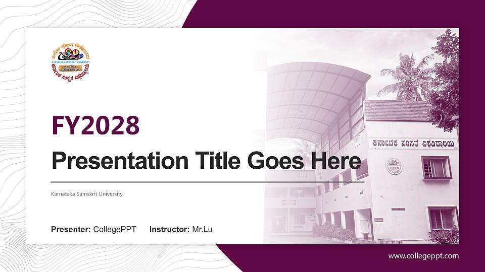 Karnataka Samskrit University Academic Presentation/Research Findings Report PPT Template16:9 ratio PPT effect preview image